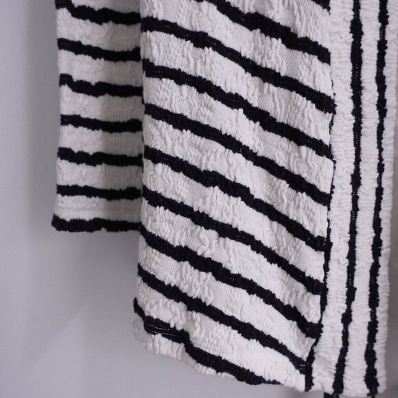 Anthropologie Postage Stamp Open Cardigan Sweater Lace Hem White Black Size S - Picture 5 of 10
